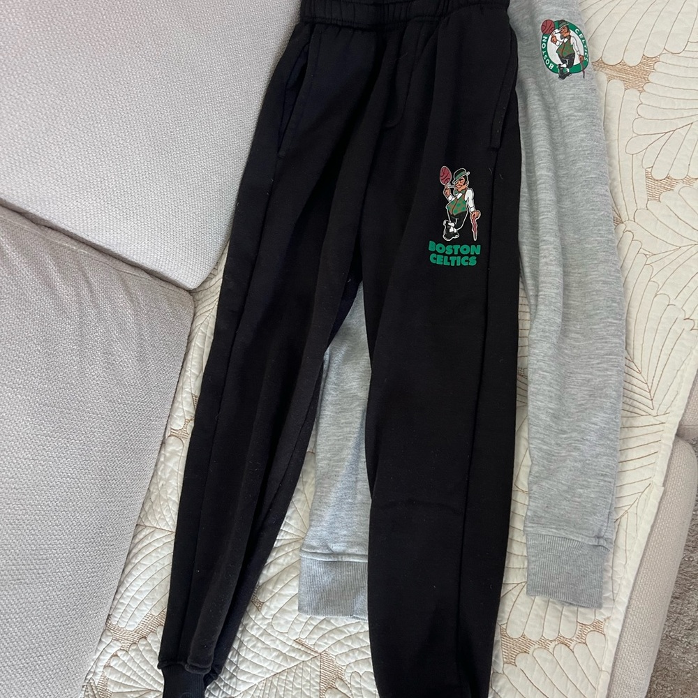 Boston Celtics NBA Kids Jogger Pants - Black + gray sweatpants